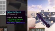 Shoveling snow with an efficiency shovel is the best way to remove it (Image via Sportskeeda Gaming || Mojang Studios)